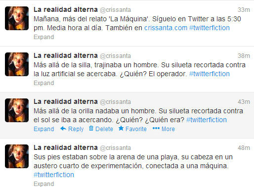 tuits del relato en #twitterfiction